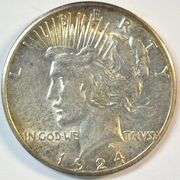 Well struck near Mint 1924-S Peace Silver Dollar