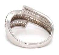 925 Sterling silver cubic zirconia crossover ring