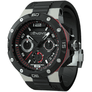 Denovo Swiss Made Men’s Watch, New in Box, 100m Water Resistance, Rubber Strap with an Extra Leather