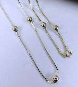 Italian Long Sterling Bead Necklace