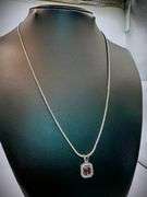 3.5 Ct VVs1 Russian Color Change Lab Simulated Alexandrite Pendant Necklace