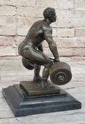 Power Weightlifters Sport Memorabilia Bronze Figure