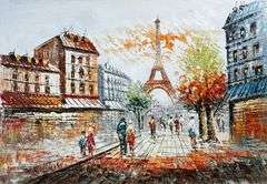 BEAUTIFUL PARIS PAINTING ON CANVAS