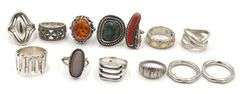 Big group lot of Vintage 925 sterling silver rings