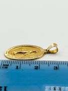 14KT Yellow Gold Hollow Miraculous Medal Oval Pendant
