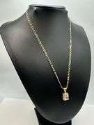 14 Kt Gold Plate 3.5 Ct Gorgeous Radiant Cut Simulated Diamond Pendant Necklace