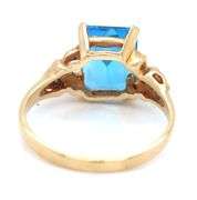 Vibrant 14K YG Blue Topaz Ring