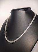Sparkling 14 Kt White Gold Plated 60 Cttw Tennis Necklace