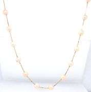 Pearl Tin cup necklace in yellow gold clasp