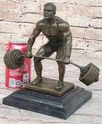 Power Weightlifters Sport Memorabilia Bronze Figure