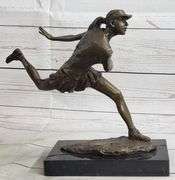 Female Tennis Player Bronze Satue