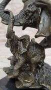 Elephant with Baby Wildlife Bronze Sculpture