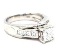 14kt White gold 1ctw princess cut Invisible set engagement ring