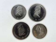 1976 Canadian Olympics Sterling Silver 4 Coin Set