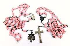 2 Vintage Italian Pink Rosaries
