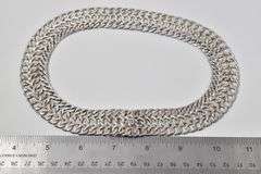 Sterling Silver Woven Chain Link Choker Necklace