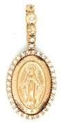 Nice 10K YG Miraculous Medal surrounded by Diamonds
