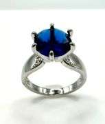 Beautiful 3.5 Ct Vs1 Deep Midnight Blue CZ Gemstone Ring