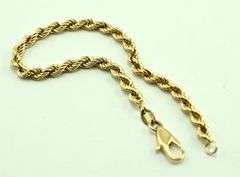 Classic and Easy-to-Wear 14K Yellow Gold  Rope Bracelet