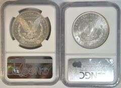 Super nice pair of NGC MS64 graded Morgan Silver Dollars: 1881-S & 1898
