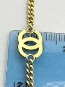14KT Yellow Gold Link Chain With Six Interlocking CC Logo Stations Necklace