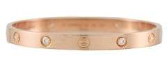 Cartier 0.42ctw Four Diamond Love Bangle Bracelet in 18K