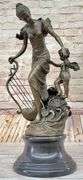 Fantasy Winged Fairy with Mythical Bronze Sculpture