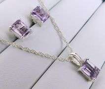 Sterling Amethyst Necklace & Earrings Set