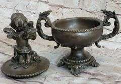 Baby Angel Jewelry Box Bronze Sculpture