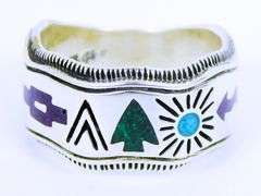 Carolyn Pollack Sterling Ring with Inlaid Gemstones, 5.5