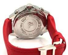 Jacob & Co five time zone quartz 40mm diamond bezel on red trap leather watch