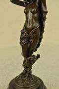 Nude Lady with Angel Bronze Statue