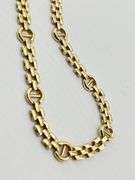 Italian 14KT Yellopw Gold Solid Panter Chain With H Shape Connector Links Chain