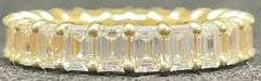 4.00 Carat T.W. Emerald Eternity Diamond Ring In 18K Yellow Gold Prong Set