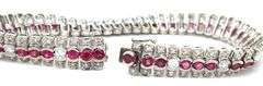 18kt White gold 4.25ct ruby and 3.3ctw diamond bracelet