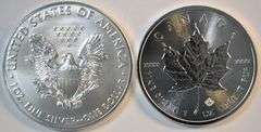 Superb Gem BU $1 American Silver Eagle & $5 Canadian Maple Leaf from 2019