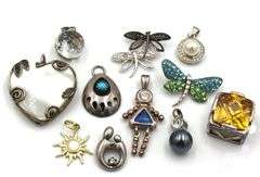 Group lot of Vintage 925 sterling silver pendants