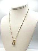 14 Kt Gold Plate 3.5 Ct Gorgeous Radiant Cut Simulated Diamond Pendant Necklace