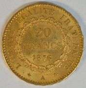 Great Gem BU 1876-A France 20 Francs Gold 'Angel'