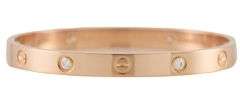 Cartier 0.42ctw Four Diamond Love Bangle Bracelet in 18K