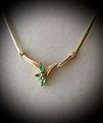 Simple Elegance in a 14K Marquise Emerald Necklace