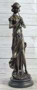 Female Flute Player Bronze Sculpture