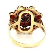14kt Yellow gold Garnet cluster flower ring