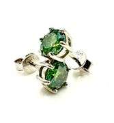 Lovely White Gold Plated 2 Ctw Paraiba Green Fire Moissanite Earrings