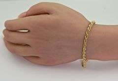 Classic and Easy-to-Wear 14K Yellow Gold  Rope Bracelet