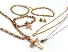 Assorted gold plated steel mixed jewelry