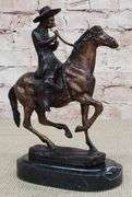 Horse and Cowboy Bronze Sculpture