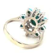 14kt White gold turquoise and diamond ring