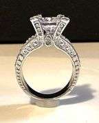 Sparkling White Gold Plate 4.5 Ct Simulated Diamond Ring