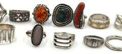 Big group lot of Vintage 925 sterling silver rings